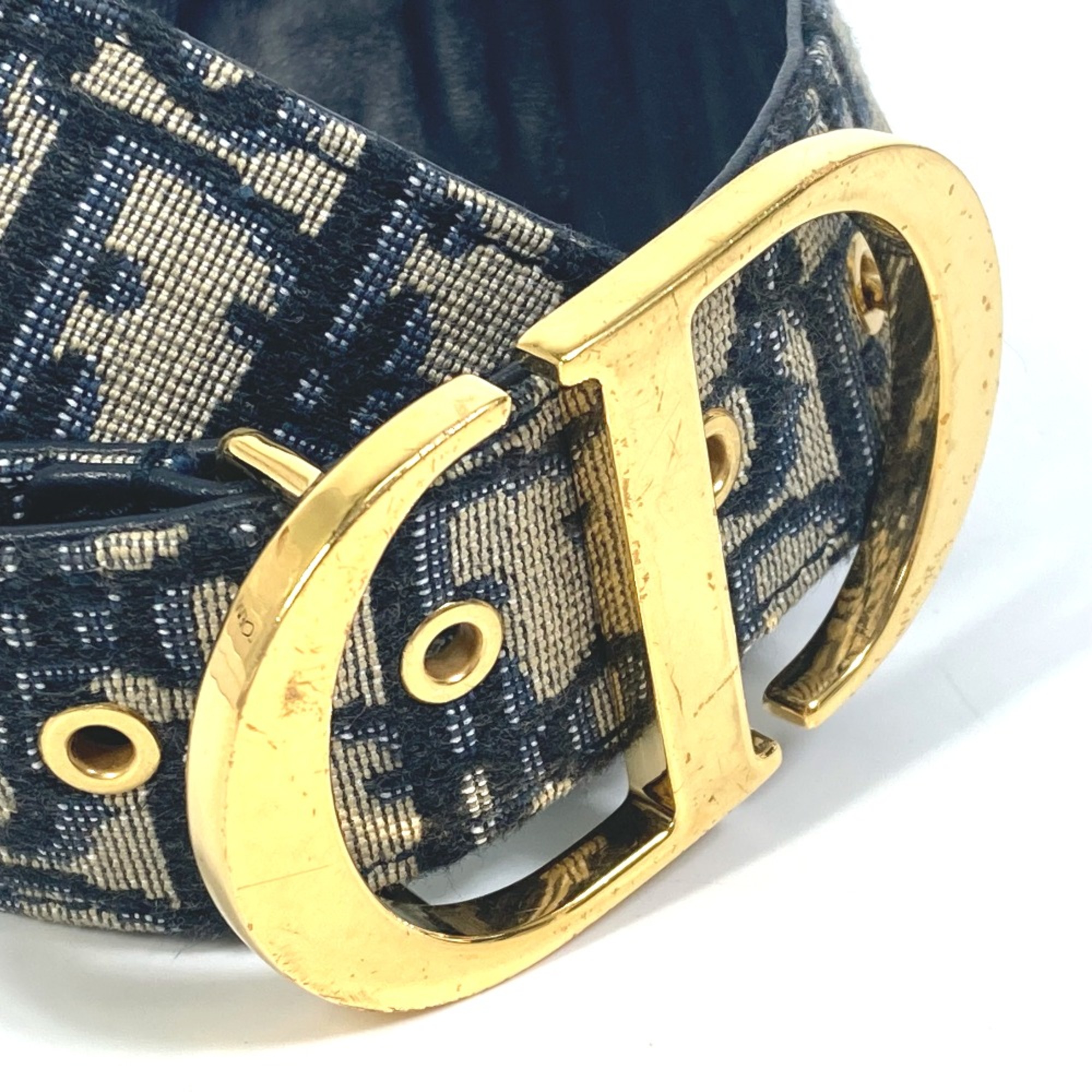 CHRISTIAN DIOR CD buckle belt Navy