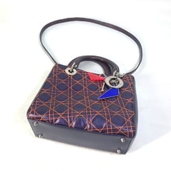 CHRISTIAN DIOR Cannage Quilted bag Crossbody Hand Bag purple Orange