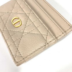 CHRISTIAN DIOR Cannage Business Card Holder Pass Case Card Case Beige