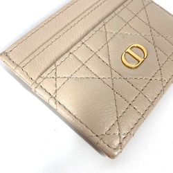 CHRISTIAN DIOR Cannage Business Card Holder Pass Case Card Case Beige