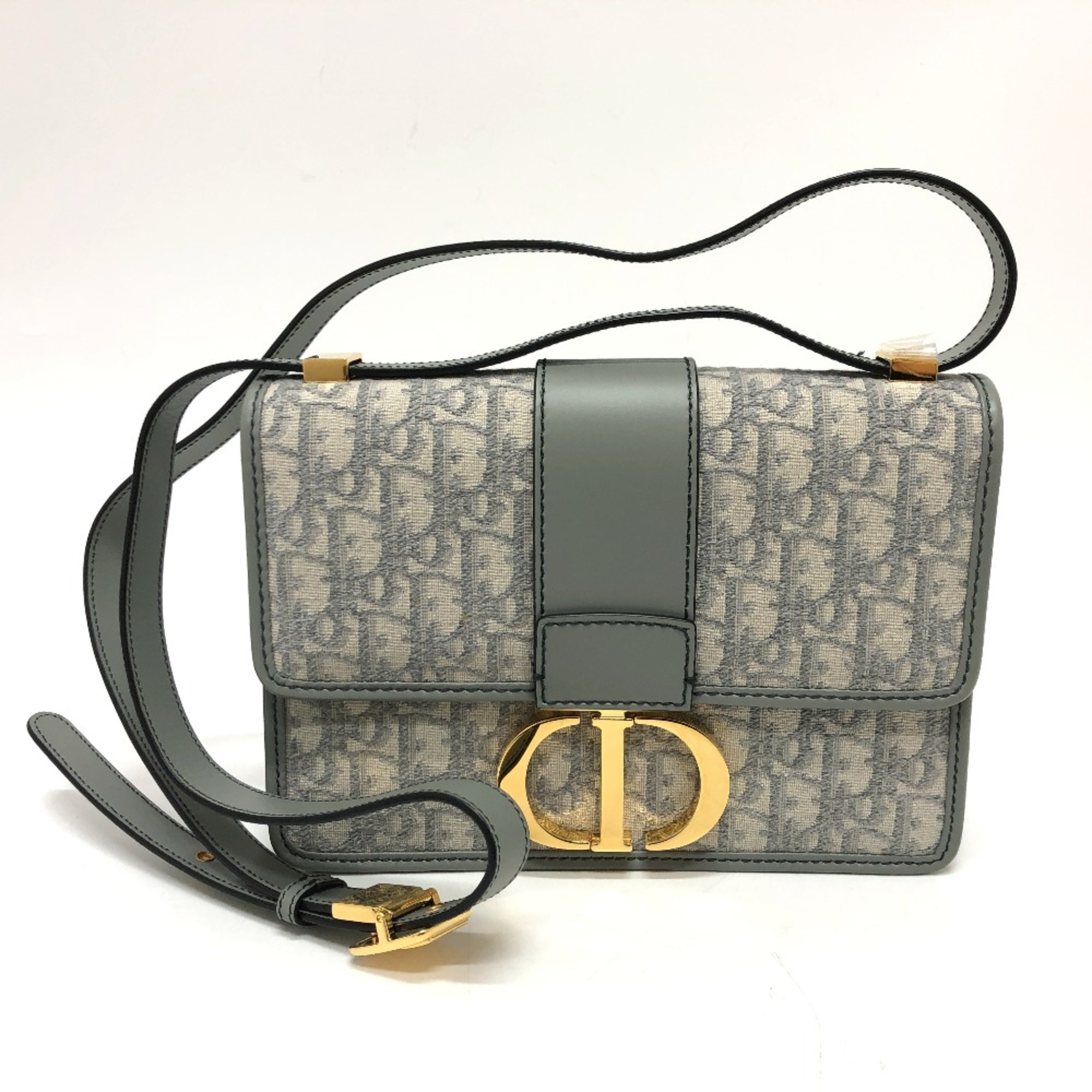 CHRISTIAN DIOR CD logo Montaigne Oblique bag shawl Crossbody Shoulder Bag gray GoldHardware eLADY Globazone