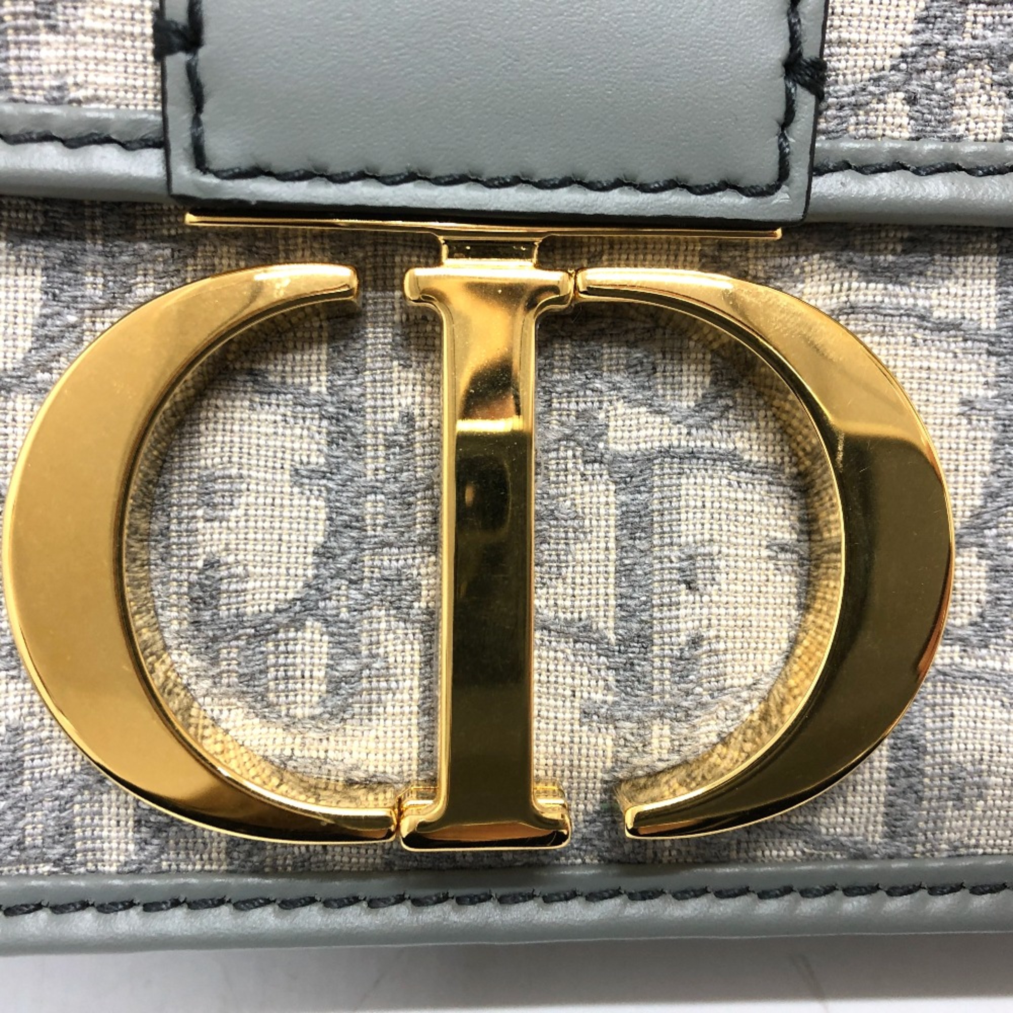 CHRISTIAN DIOR CD logo Montaigne Oblique bag shawl Crossbody Shoulder Bag gray GoldHardware