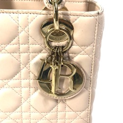 CHRISTIAN DIOR Mini 2WAY Hand Bag Pink Beige Beige