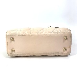 CHRISTIAN DIOR Mini 2WAY Hand Bag Pink Beige Beige