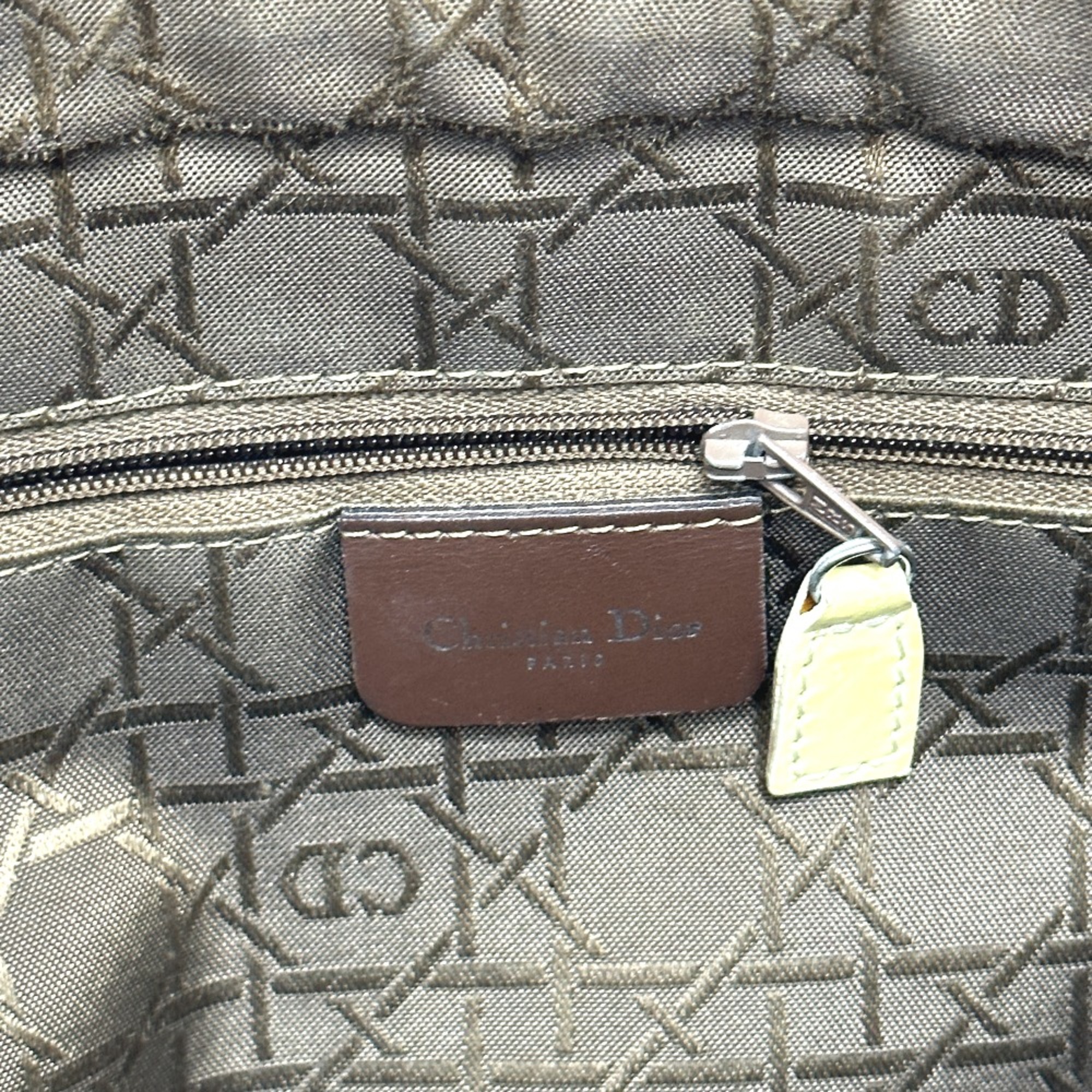 CHRISTIAN DIOR Cannage Quilted bag Hand Bag IvoryBased SilverHardware