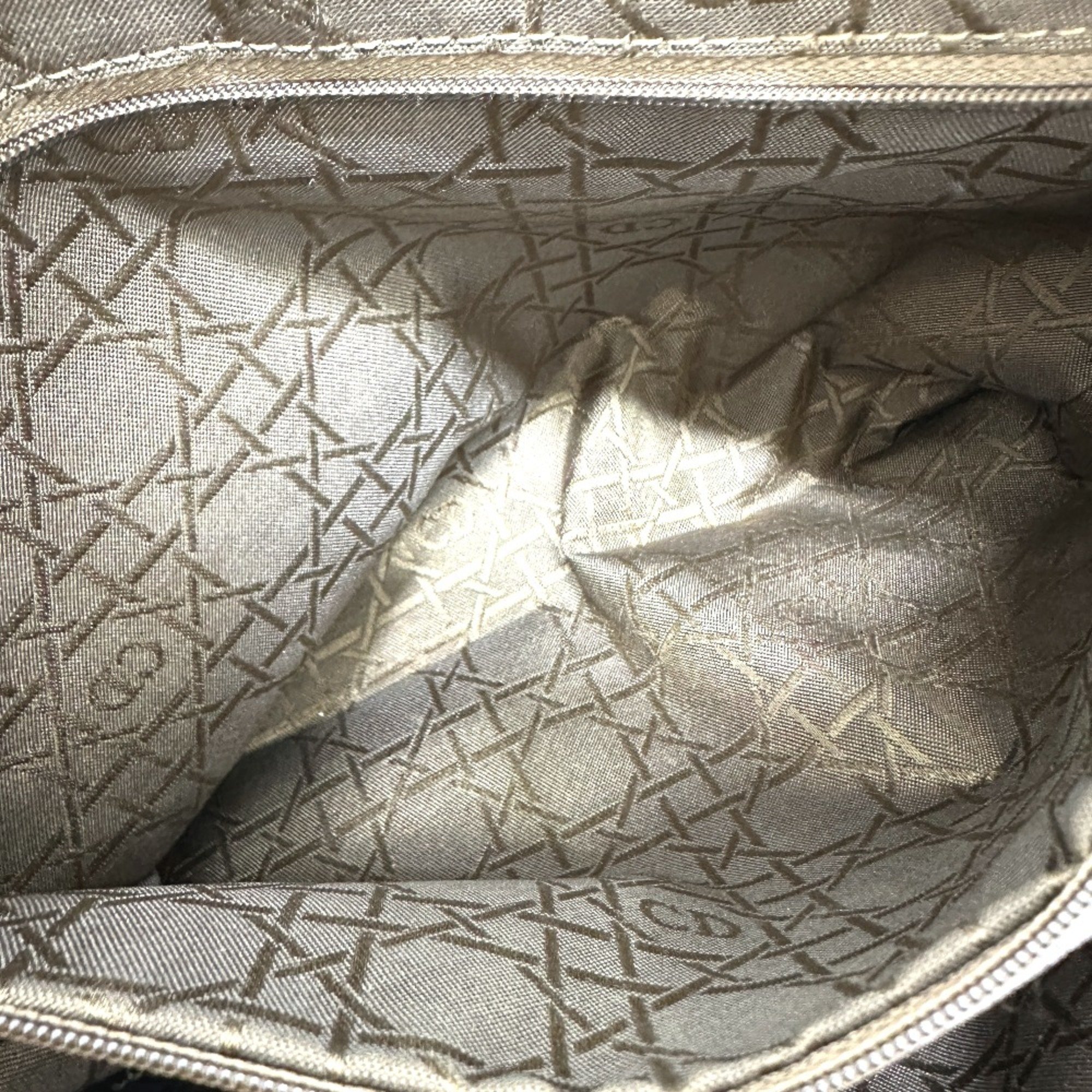 CHRISTIAN DIOR Cannage Quilted bag Hand Bag IvoryBased SilverHardware