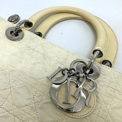 CHRISTIAN DIOR Cannage Quilted bag Hand Bag IvoryBased SilverHardware