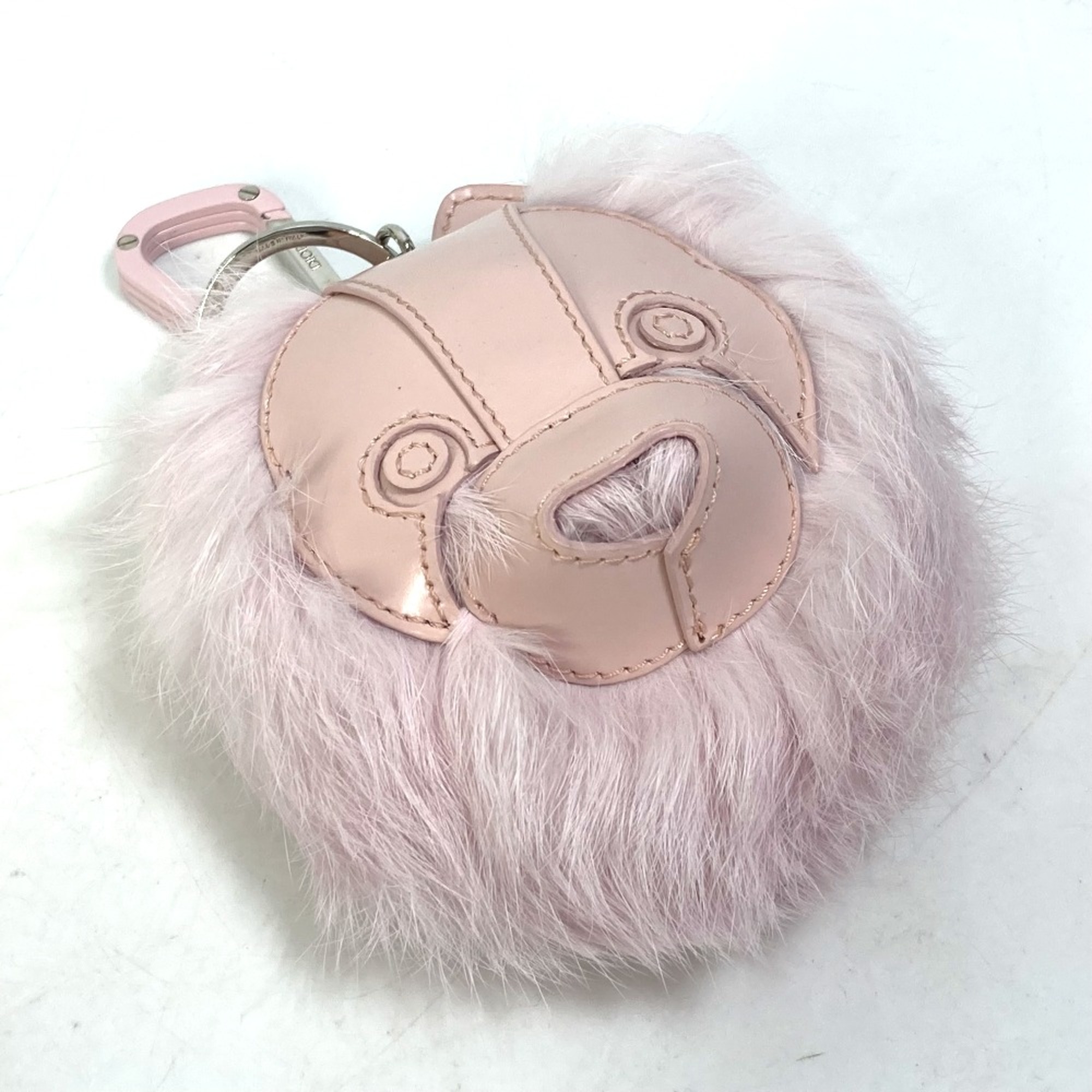 CHRISTIAN DIOR COOKIE Bag Charm carabiner Key Holder pink