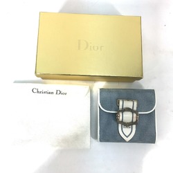 CHRISTIAN DIOR Bicolor logo Compact wallet Folded wallet blue