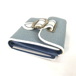 CHRISTIAN DIOR Bicolor logo Compact wallet Folded wallet blue