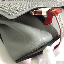 Christian Louboutin Spike studs Bag Crossbody Hand Bag Shoulder Bag Gray x Red