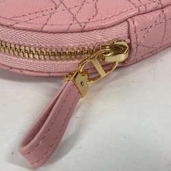 CHRISTIAN DIOR Pochette Crossbody 2WAY Bag Pouch Chain Bag Heart Cannage Shoulder Bag pink GoldHardware