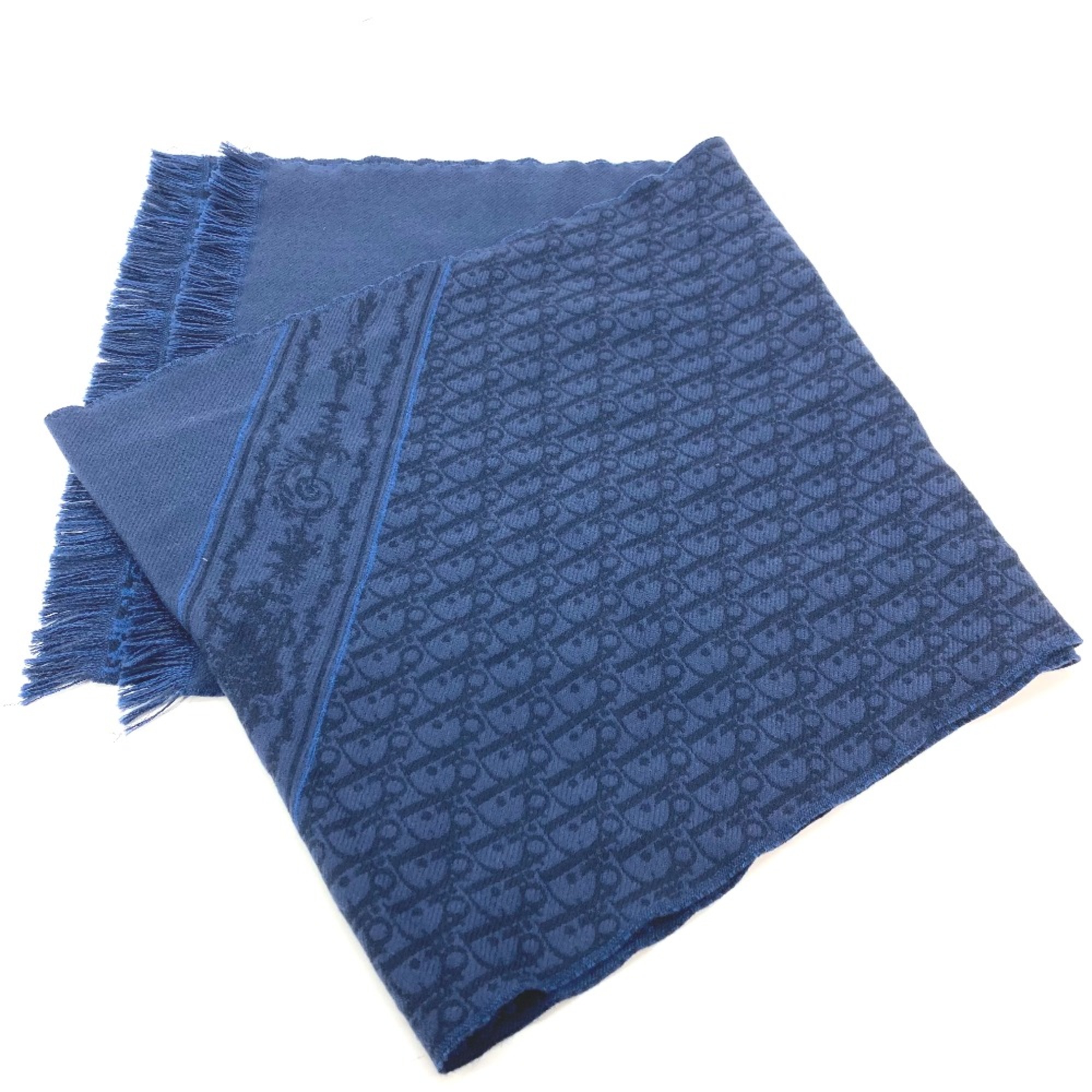 CHRISTIAN DIOR 24E0004A0741 fringe Scarf blue