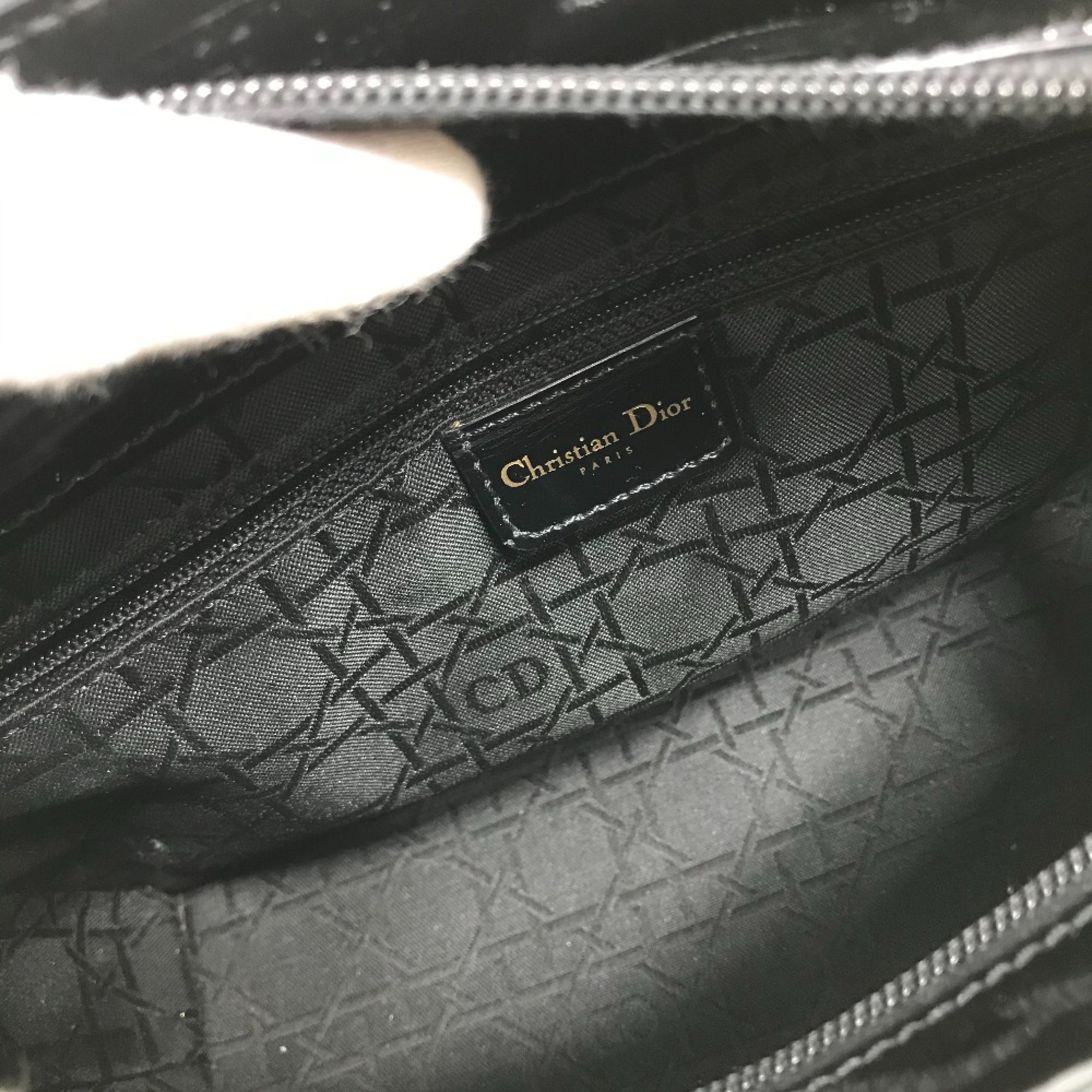 CHRISTIAN DIOR Hand Bag Tote Bag Black