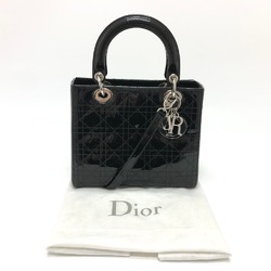 CHRISTIAN DIOR Cannage 2WAY bag Hand Bag Black SilverHardware