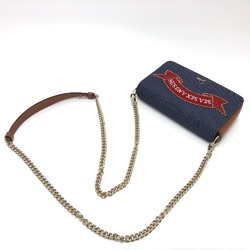 Christian Louboutin 1195313 logo Denim Chain Shoulder Bag Navy Based GoldHardware