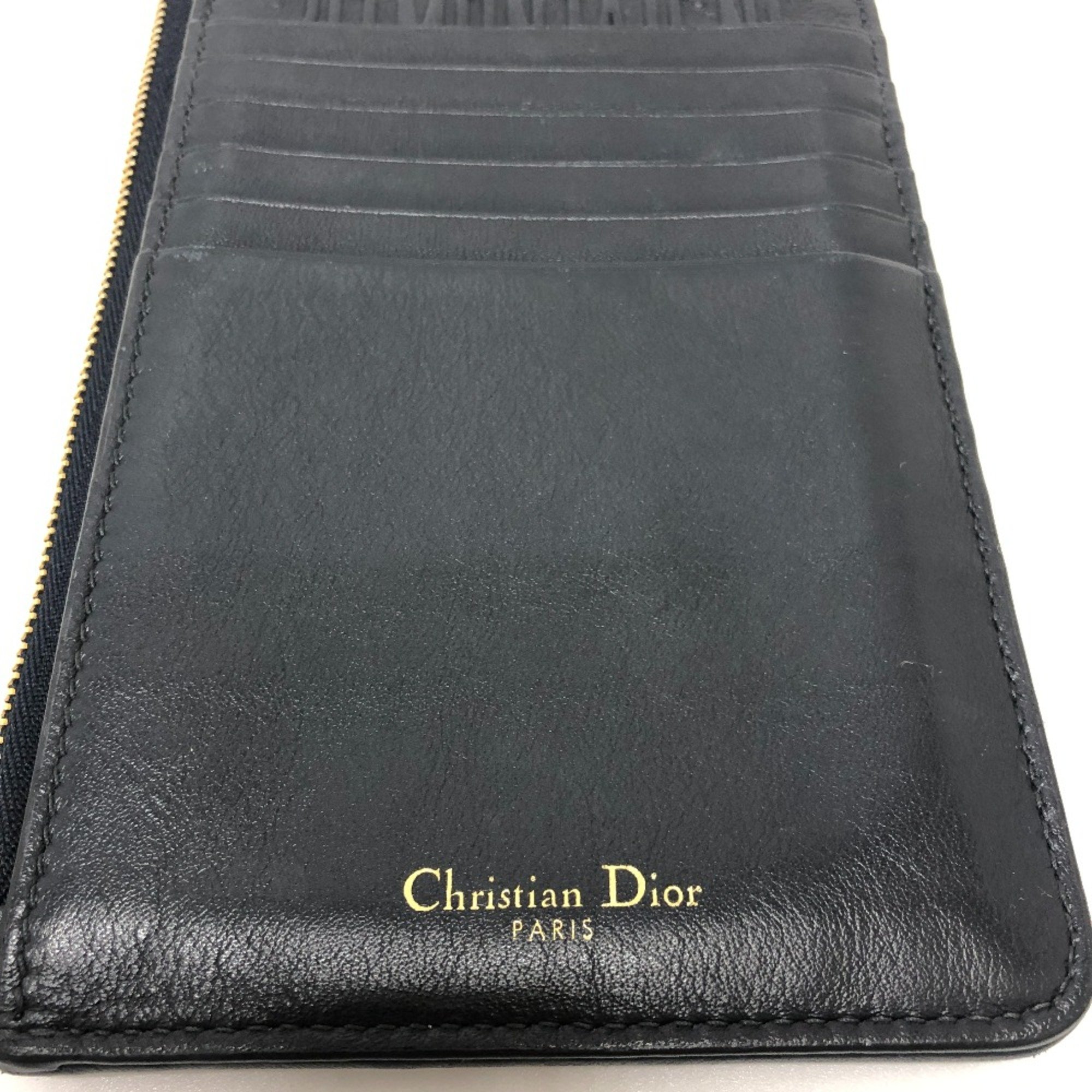 CHRISTIAN DIOR Phone Case Wallet Crossbody Shoulder Bag Shoulder Bag Navy GoldHardware