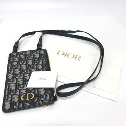 CHRISTIAN DIOR Phone Case Wallet Crossbody Shoulder Bag Shoulder Bag Navy GoldHardware