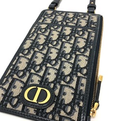 CHRISTIAN DIOR Phone Case Wallet Crossbody Shoulder Bag Shoulder Bag Navy GoldHardware