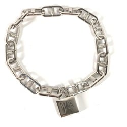 CHRISTIAN DIOR Padlock key Chain accessories Bracelet Silver