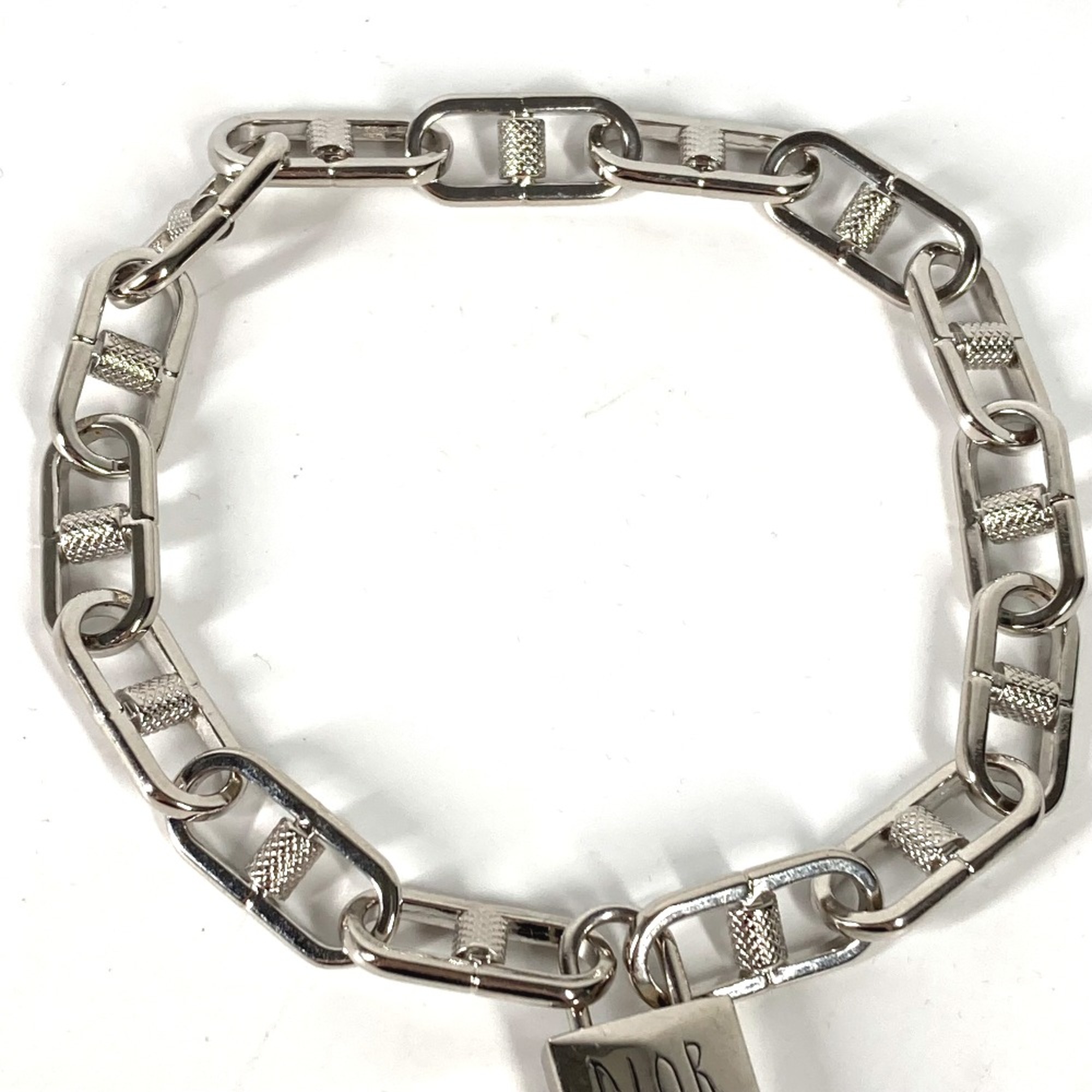 CHRISTIAN DIOR Padlock key Chain accessories Bracelet Silver