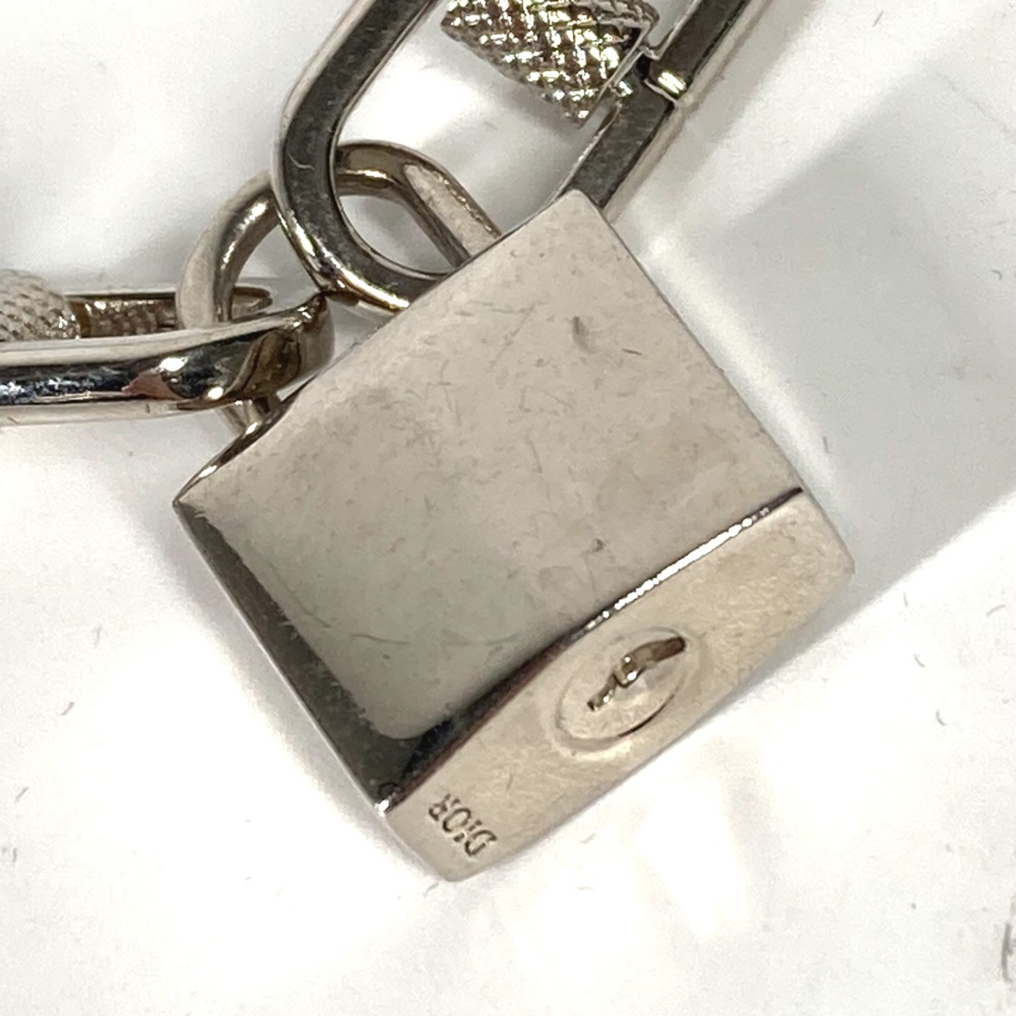 CHRISTIAN DIOR Padlock key Chain accessories Bracelet Silver