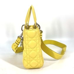 CHRISTIAN DIOR M0532PCAL LADY CHRISTIAN DIOR LADYDIOR 2WAY Hand Bag Star Shoulder Bag Hand Bag yellow