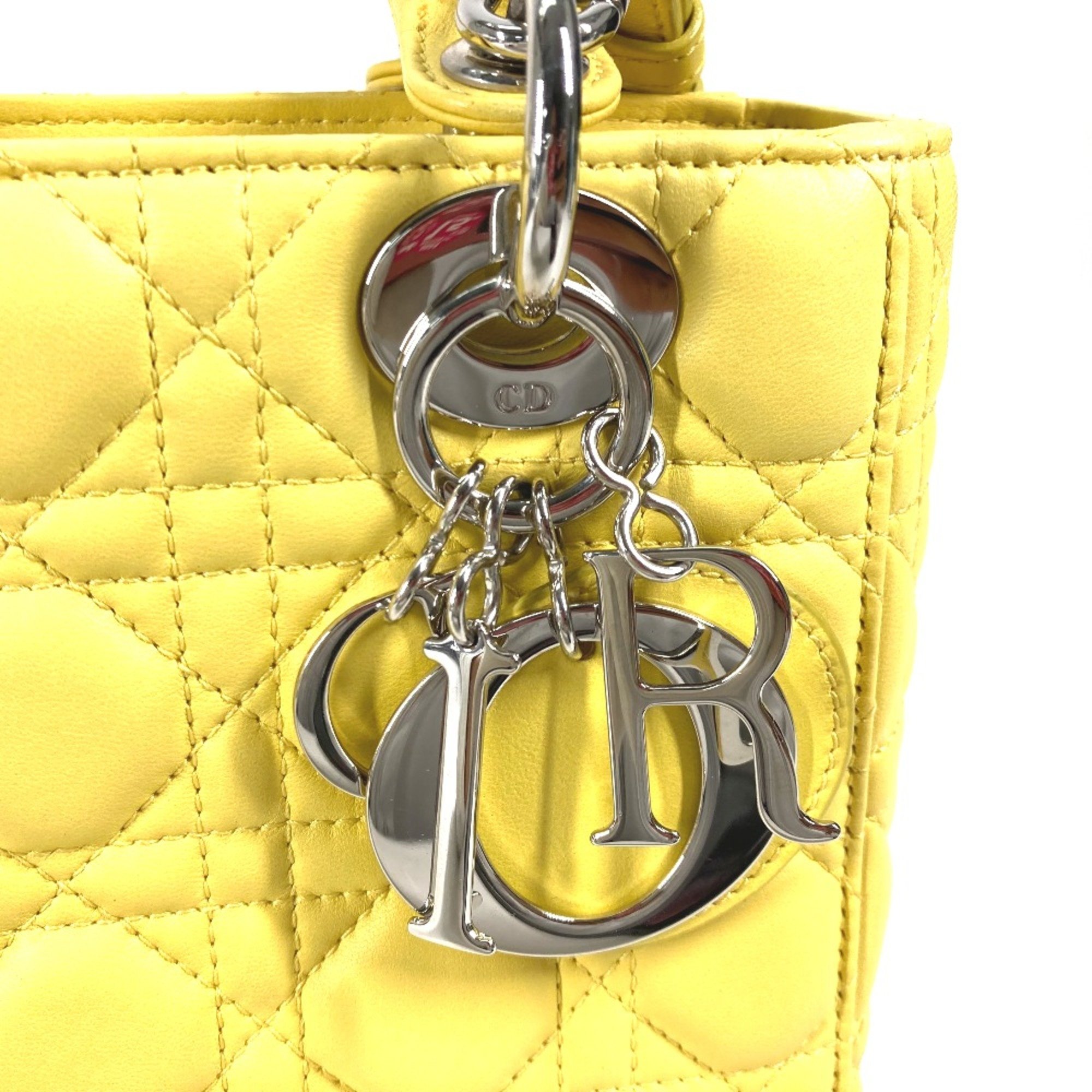 CHRISTIAN DIOR M0532PCAL LADY CHRISTIAN DIOR LADYDIOR 2WAY Hand Bag Star Shoulder Bag Hand Bag yellow