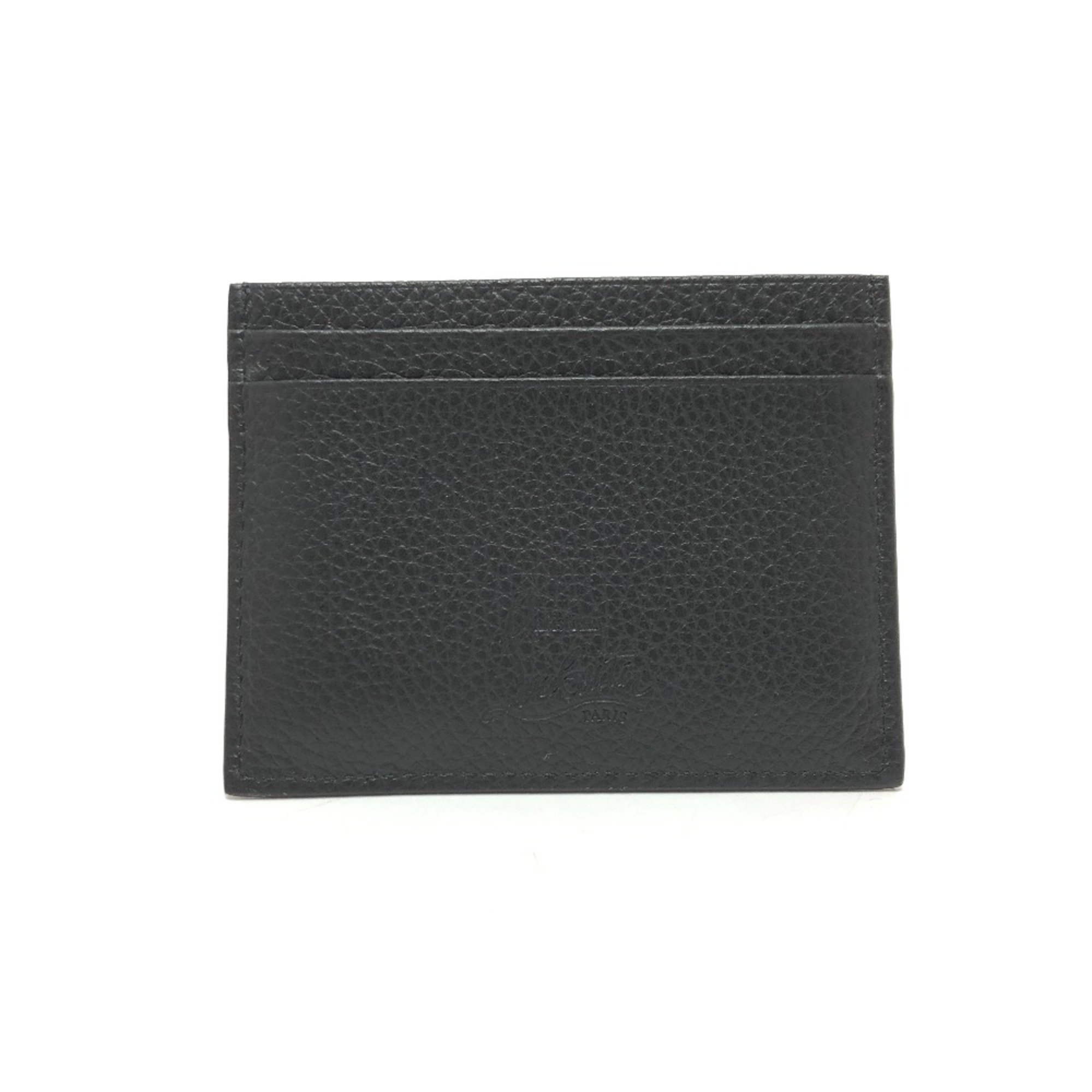 Christian Louboutin logo Business card holder Card Case Black Gunmetal