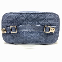 CHRISTIAN DIOR Embroidery Vanity bag blue SilverHardware