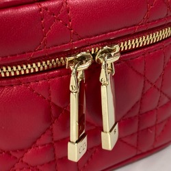 CHRISTIAN DIOR S0918ONMJ LADY CHRISTIAN DIOR LADY DIOR 2WAY Shoulder Bag Hand Bag Vanity bag RedBased