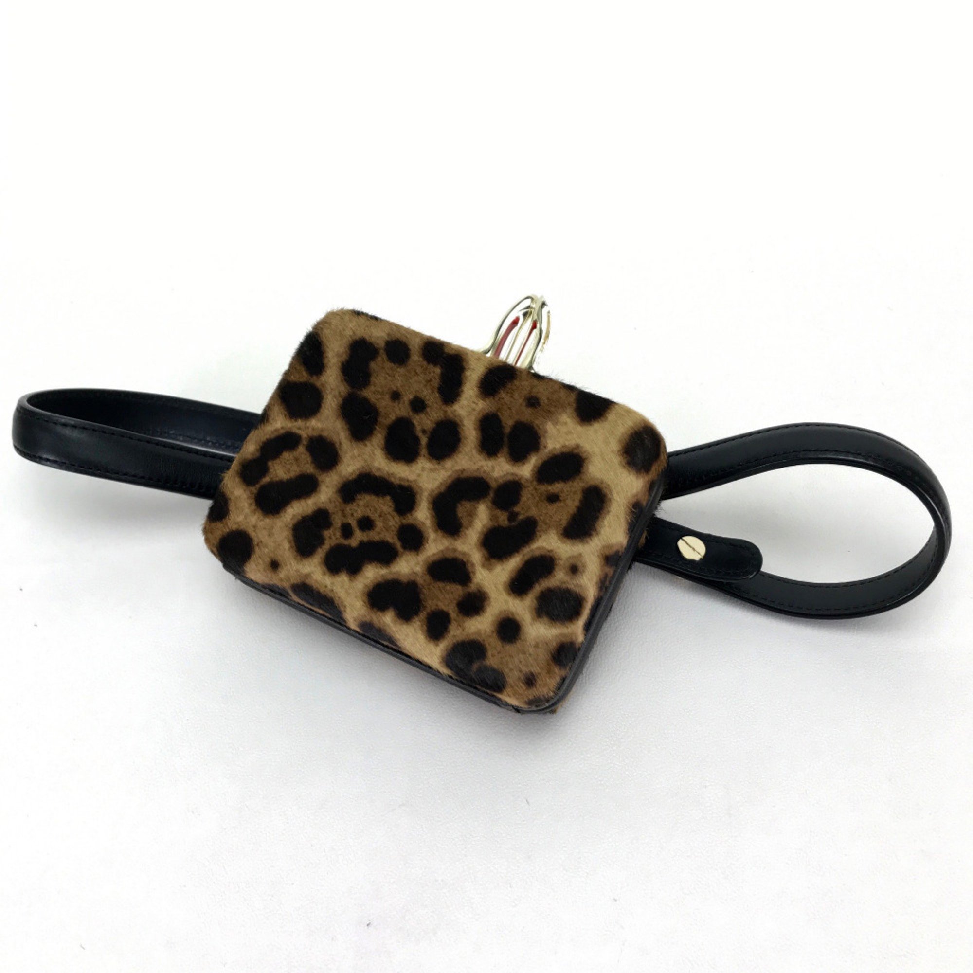 Christian Louboutin 3110421 Leopard leopard leopard pattern bag waist pouch belt bag Waist Pouch Brown