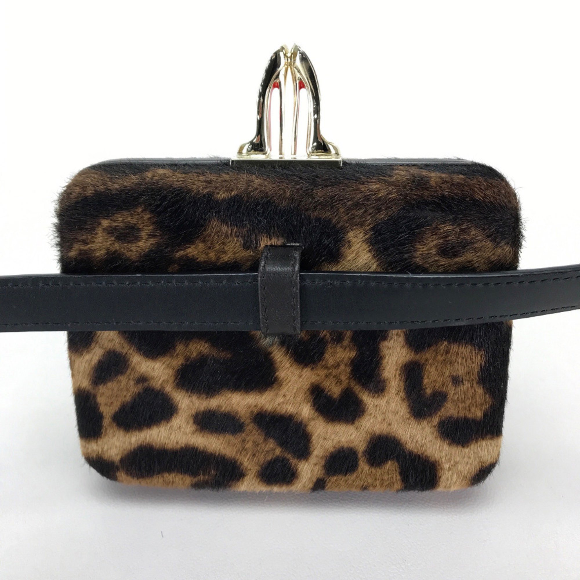 Christian Louboutin 3110421 Leopard leopard leopard pattern bag waist pouch belt bag Waist Pouch Brown