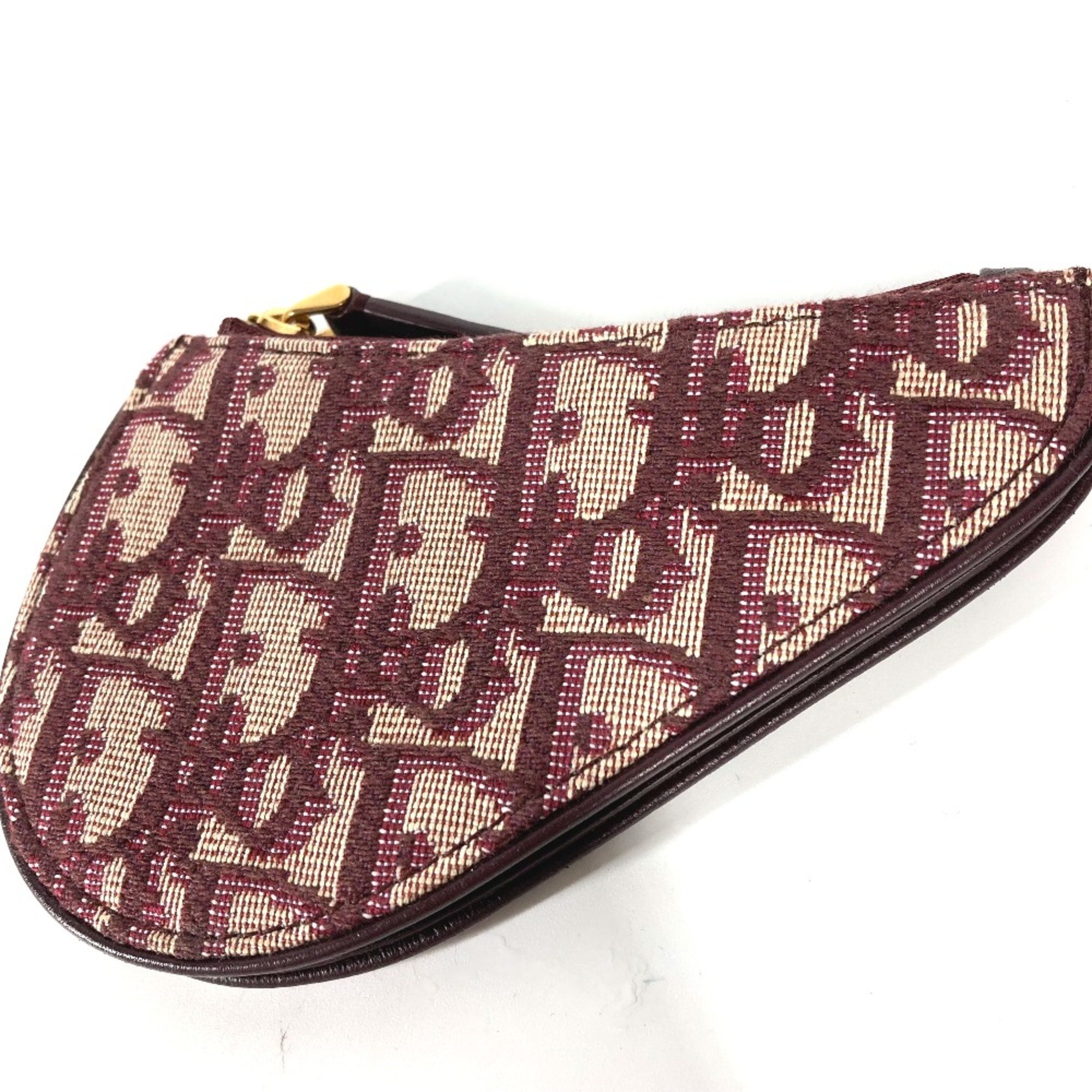 CHRISTIAN DIOR Oblique Wallet Coin Compartment coin purse wine-red