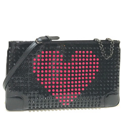 Christian Louboutin Spike Tads 2WAY Clutch bag Black Fuchsia