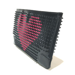 Christian Louboutin Spike Tads 2WAY Clutch bag Black Fuchsia