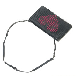 Christian Louboutin Spike Tads 2WAY Clutch bag Black Fuchsia