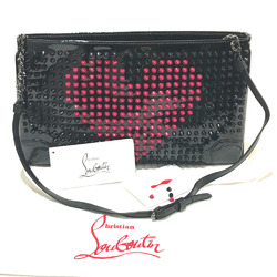 Christian Louboutin Spike Tads 2WAY Clutch bag Black Fuchsia