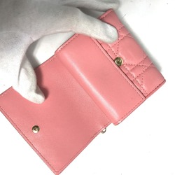 CHRISTIAN DIOR LADY CHRISTIAN DIOR LADYDIOR Compact Wallet Tri-fold Trifold wallet pink