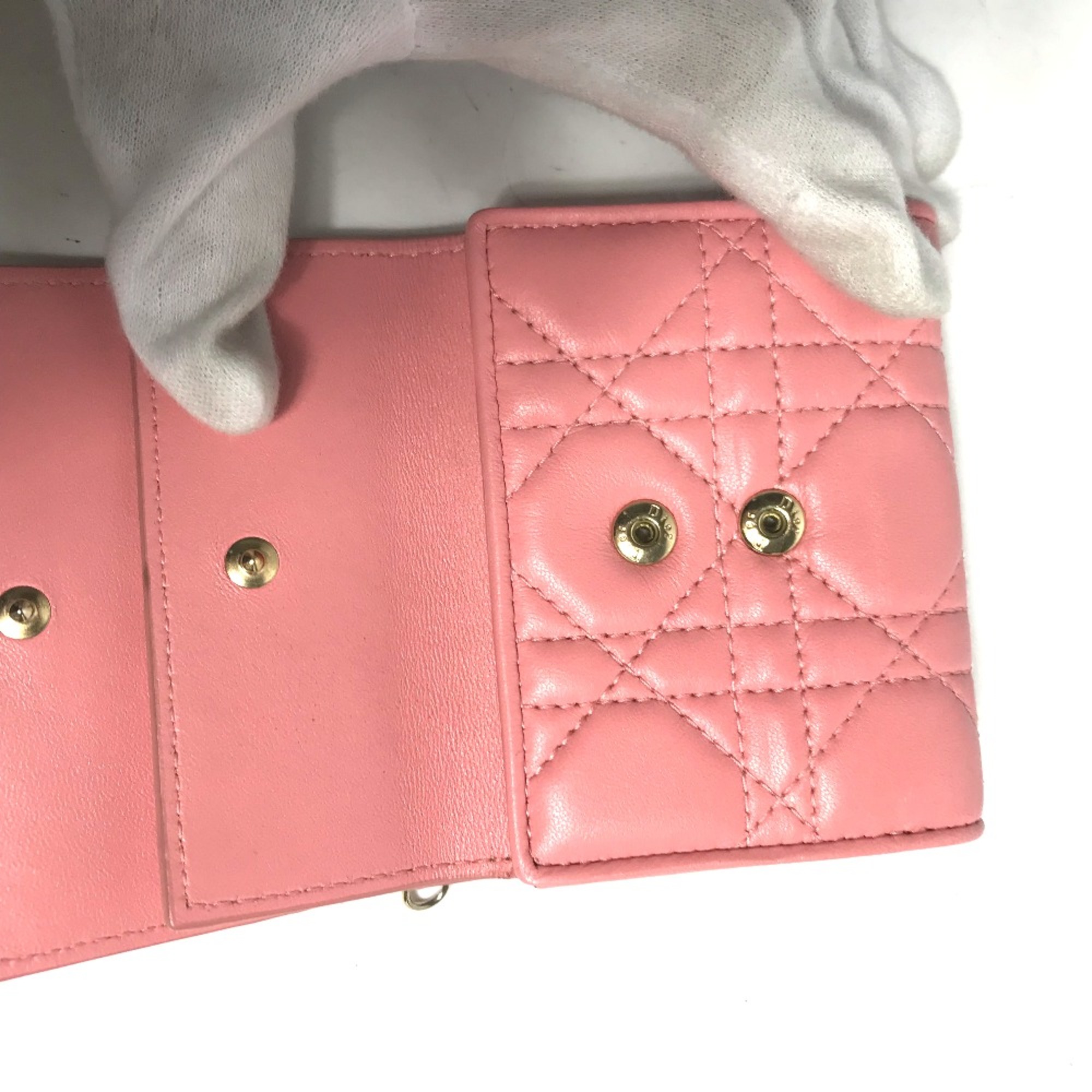 CHRISTIAN DIOR LADY CHRISTIAN DIOR LADYDIOR Compact Wallet Tri-fold Trifold wallet pink