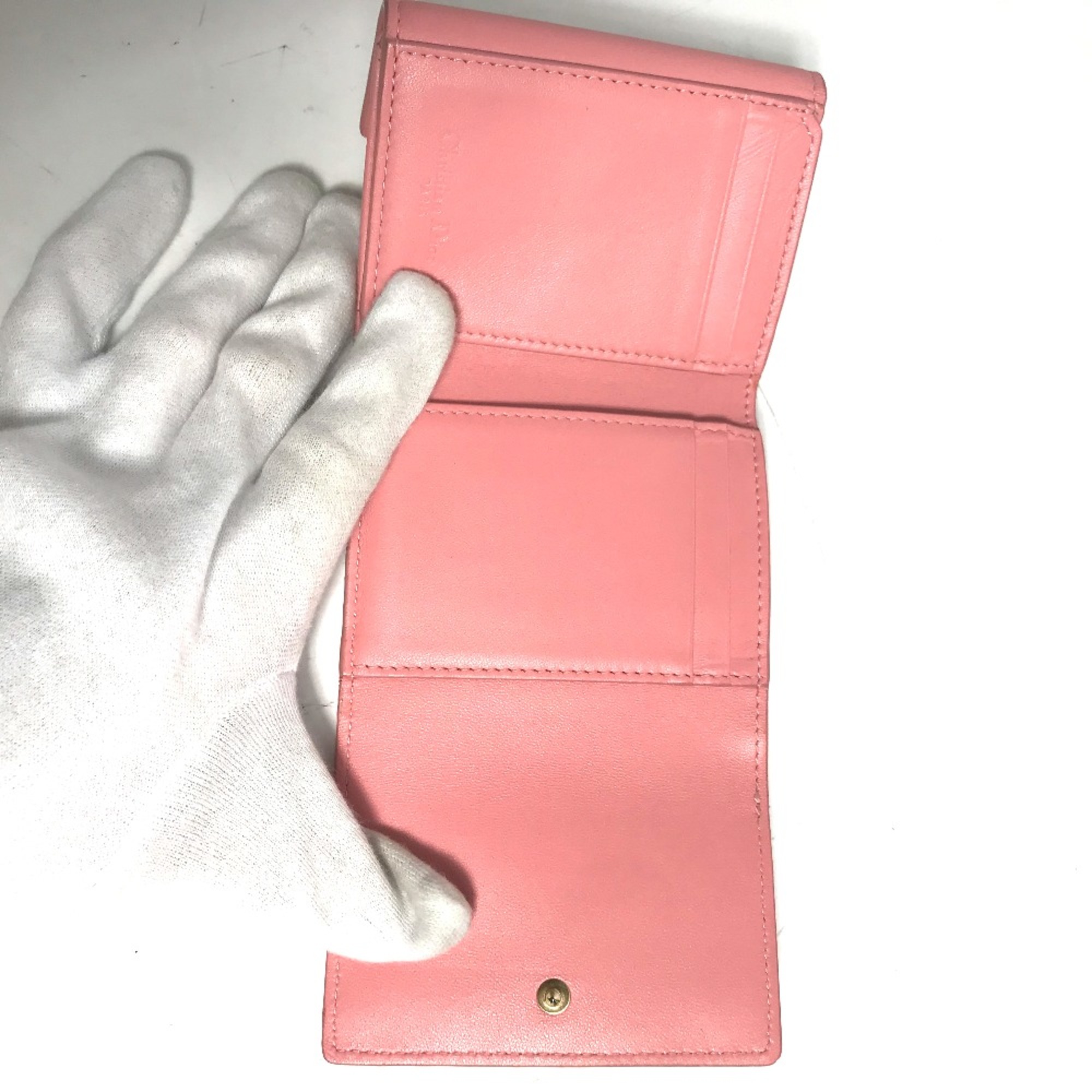 CHRISTIAN DIOR LADY CHRISTIAN DIOR LADYDIOR Compact Wallet Tri-fold Trifold wallet pink