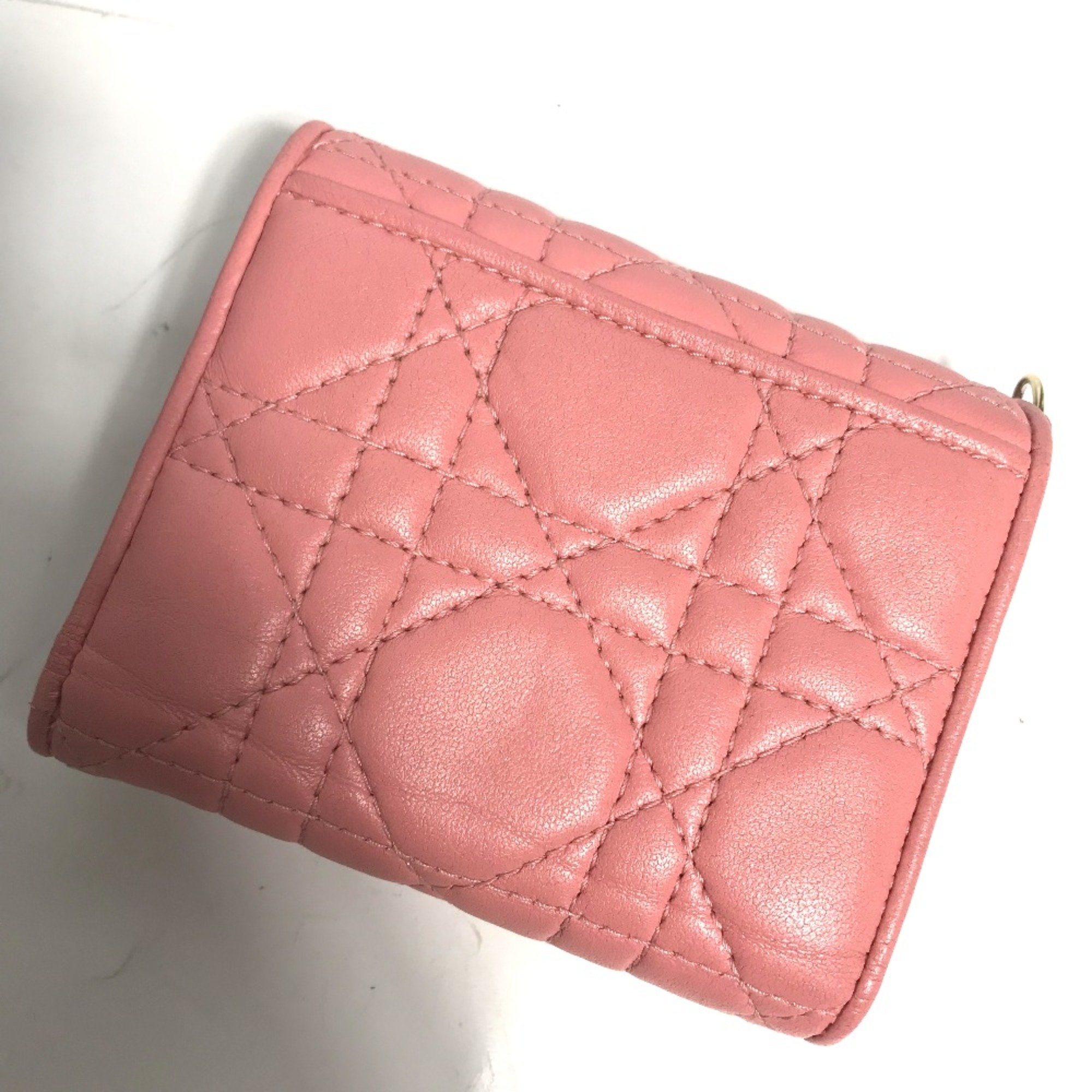 CHRISTIAN DIOR LADY CHRISTIAN DIOR LADYDIOR Compact Wallet Tri-fold Trifold wallet pink