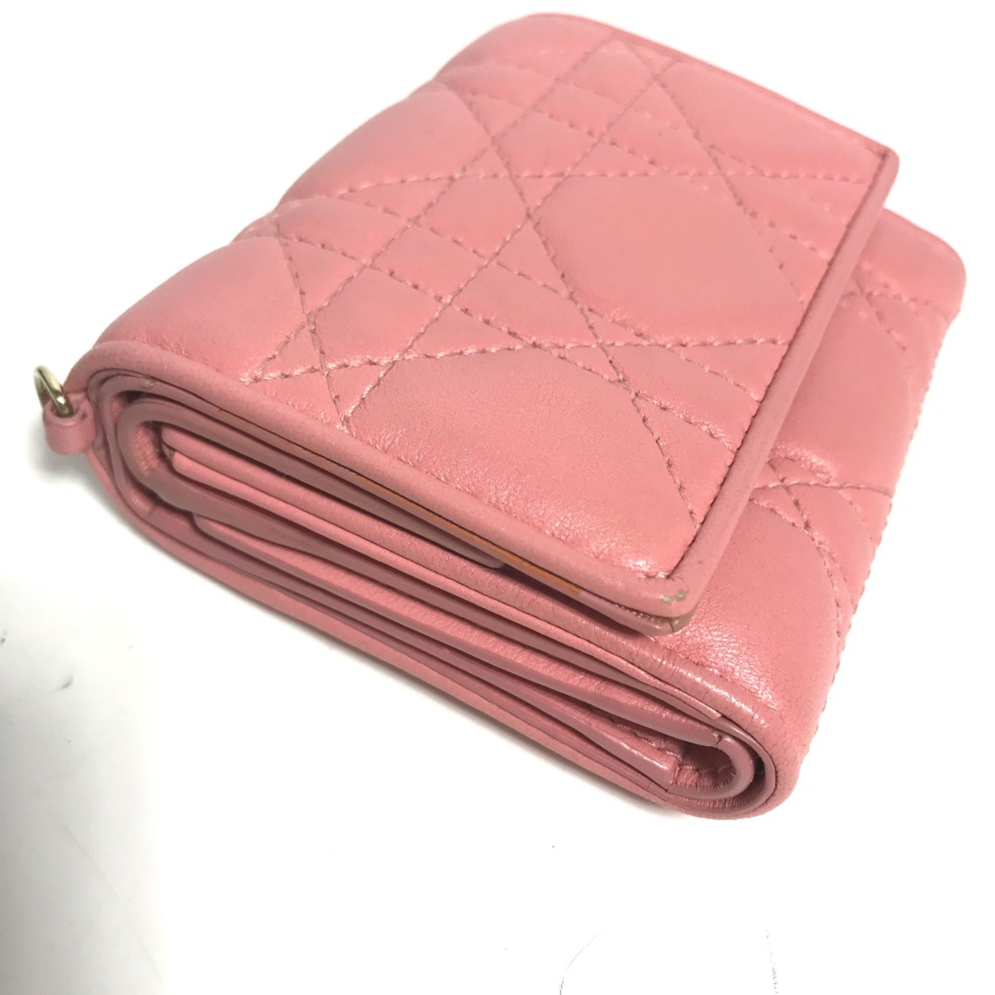 CHRISTIAN DIOR LADY CHRISTIAN DIOR LADYDIOR Compact Wallet Tri-fold Trifold wallet pink