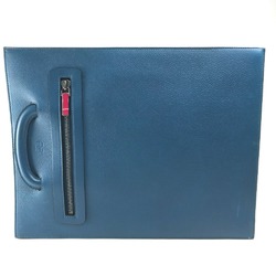 Christian Louboutin Studs Bag 2WAY Clutch bag Tote Bag Blue x Silver Hardware