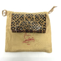 Christian Louboutin 1165077 Leopard leopard pattern leopard Spike studs Long Wallet Brown Black