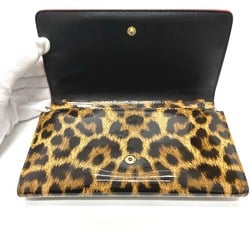 Christian Louboutin 1165077 Leopard leopard pattern leopard Spike studs Long Wallet Brown Black