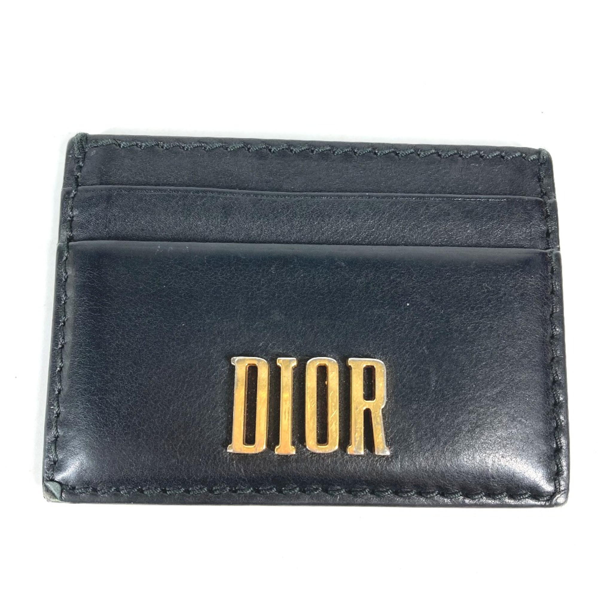 CHRISTIAN DIOR 26-MA-1128 Pass case Business Card Holder Card Case Black