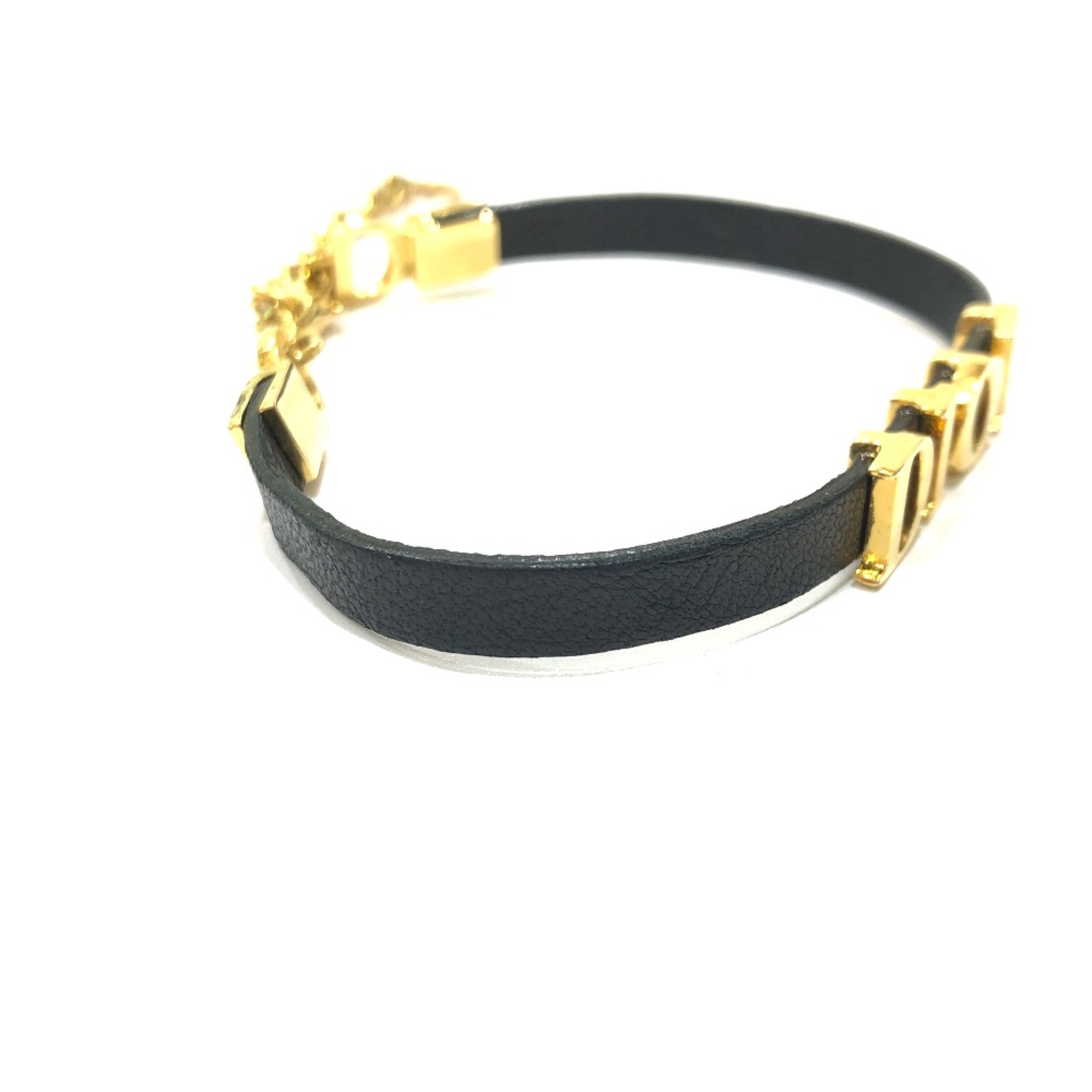 CHRISTIAN DIOR Choker Bangle Accessories Bracelet Black GoldHardware