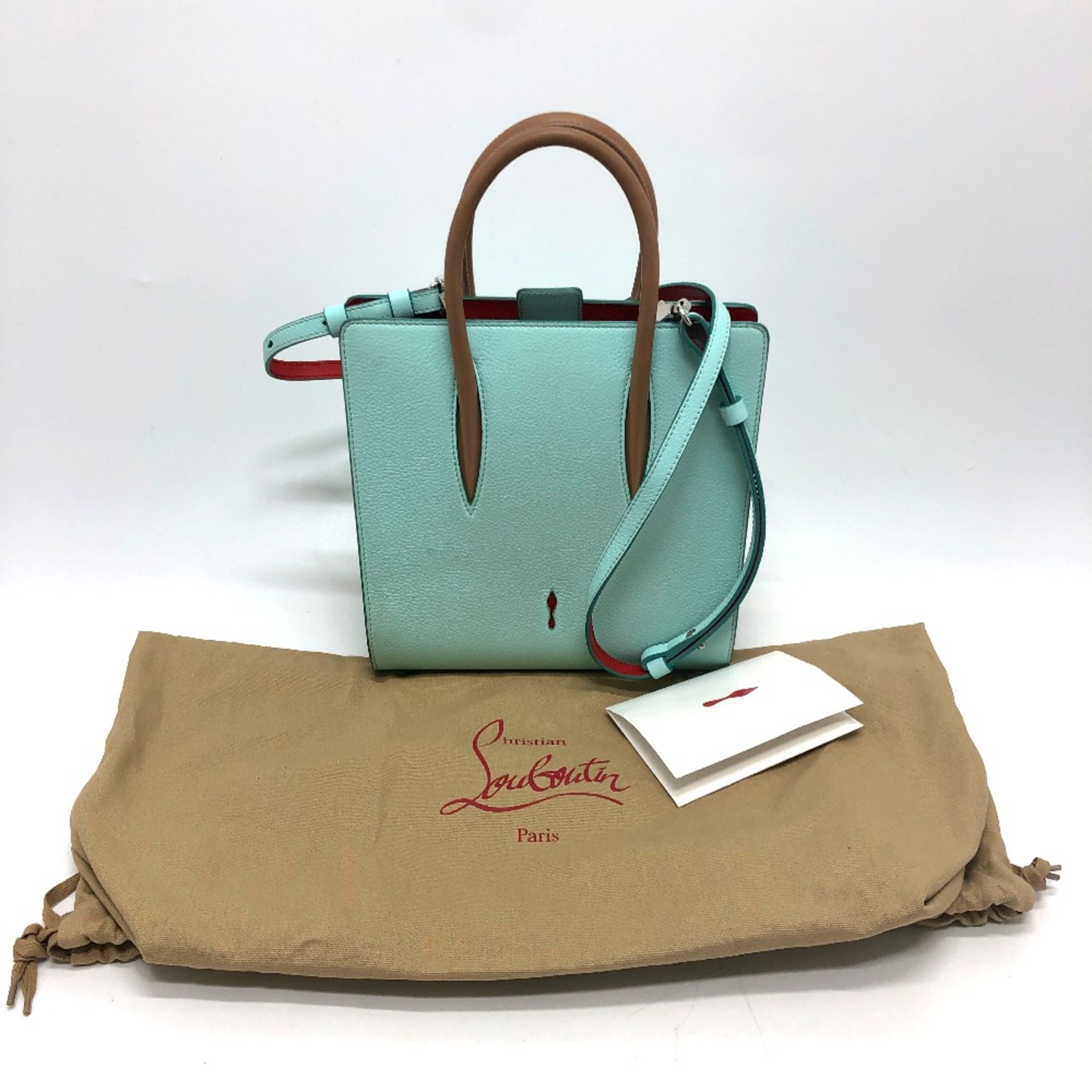 Christian Louboutin 1165026 Tote Bag 2WAY Shoulder Bag Hand Bag blue SilverHardware