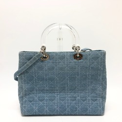 CHRISTIAN DIOR Cannage Bags 2WAY Bags Shoulder Bags Tote Bags Hand Bag blue SilverHardware